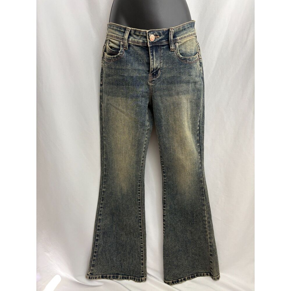YMI Los Angeles Y2K Acid Wash Jeans Mid Rise Bootcut Size 9/29 Flare Denim Sexy